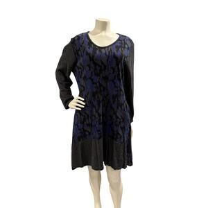 Parsley & Sage Sz. Medium Hi Low Artsy Lagenlook Tunic Top Dress Stretch Pockets